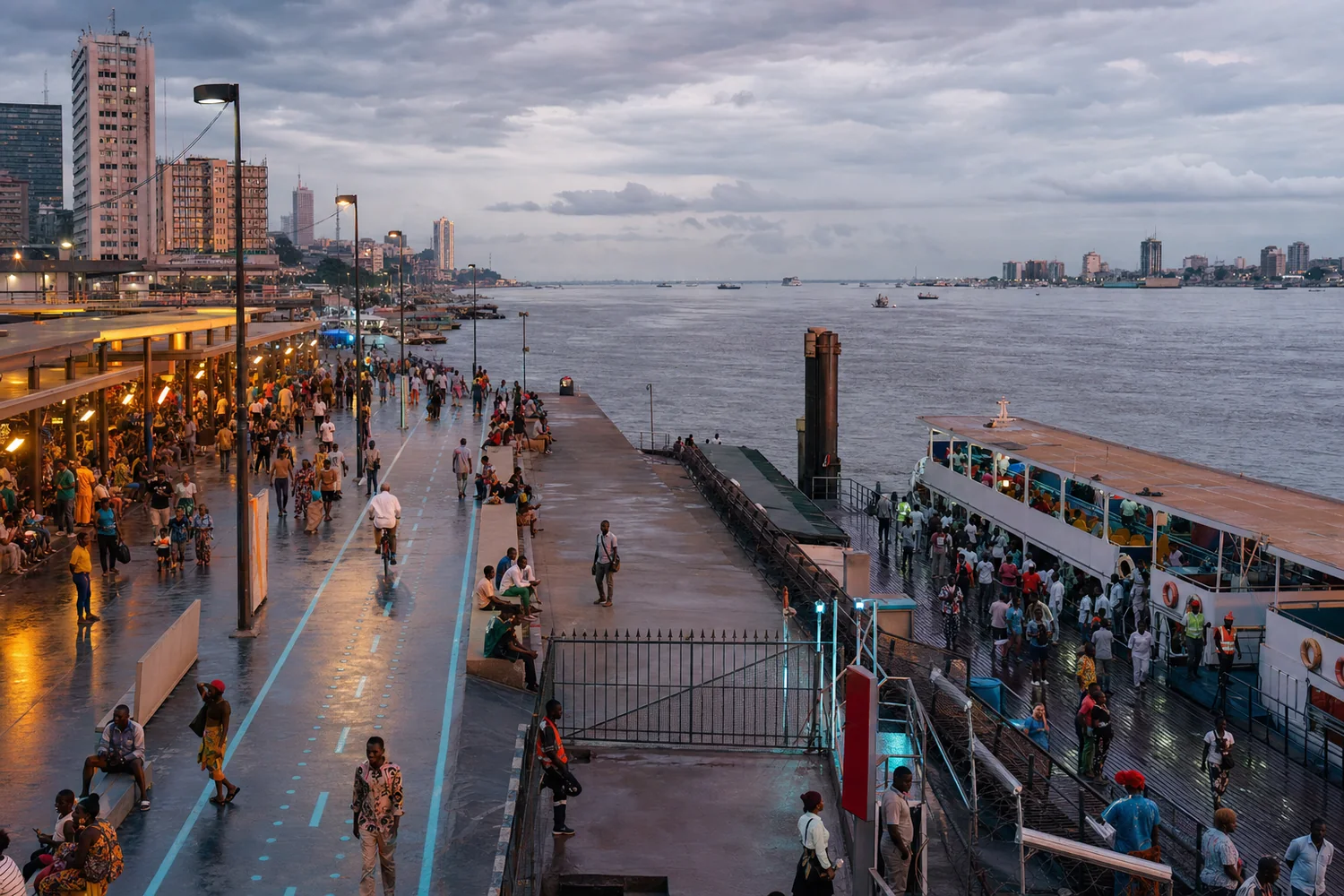 Future Congo River waterfront life in Kinshasa